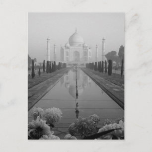 B&W Taj Mahal Vykort