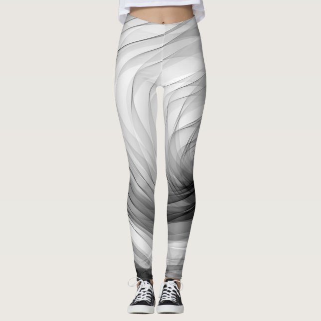 B&W-tunnelspiral - damasker Leggings (Framsida)