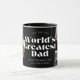 B & W Världens bästa pappa 6 fotokollage Mugg