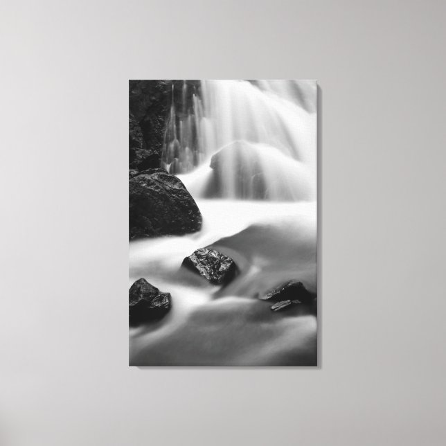 B&W vattenfall, Kalifornien Canvastryck (Framsida)