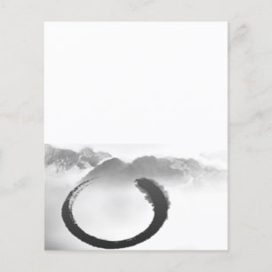 B&W Vattenfärgsrunkebergen Zen Enso