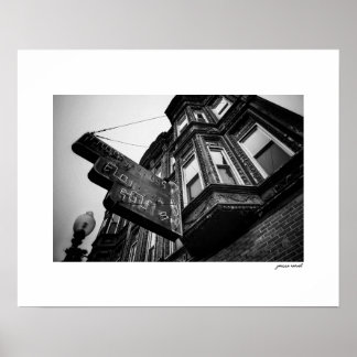 B&W Vintage Affisch Tryck
