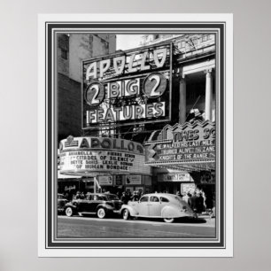 B&W-Vintage Foto av Apollo-teater 16 x 20 Poster