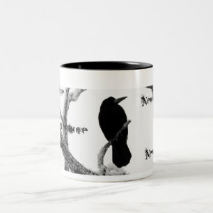 B&W-vinter korpsvarta Edgar Allan Poe Nevermore Två-Tonad Mugg