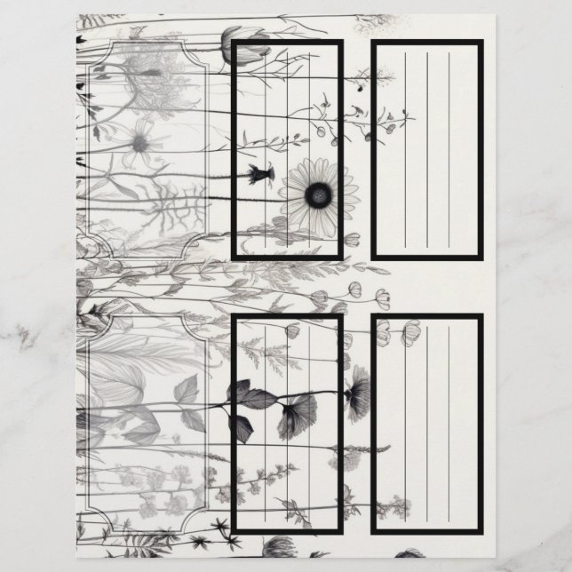 B&W Wildblommor Suzys Garden 5 Blank-Anpassade (Framsida)