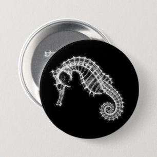 B&W X-Ray Vision Sea Horse Skeleton Knapp