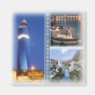 BA0010 Europe, Bosnien och Hercegovina, Fridge Magnet