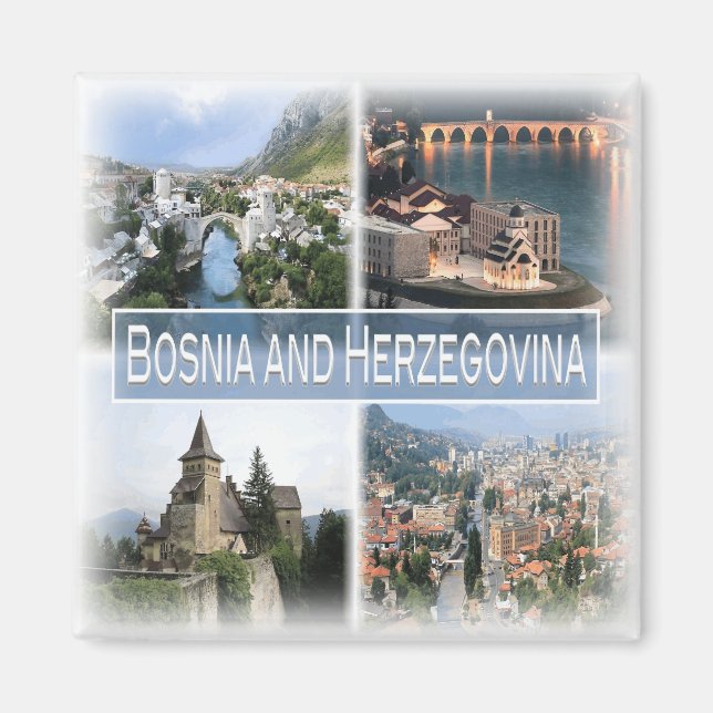 BA0011 Europe, Bosnien och Hercegovina, Frankrike Magnet (Framsidan)