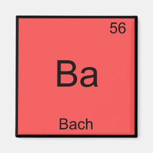 Ba - Bach Rolig T-Shirt med Kemiskt Elementsymbol Magnet