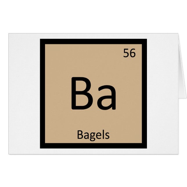 Ba - Bagels Frukost Kemi Periodiska Systemet Hälsningskort (Framsidan Horizontal)