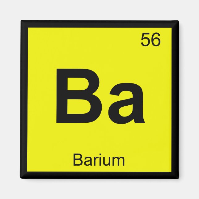 Ba - Bariumkemi Periodic Bord Symbol Magnet (Framsidan)
