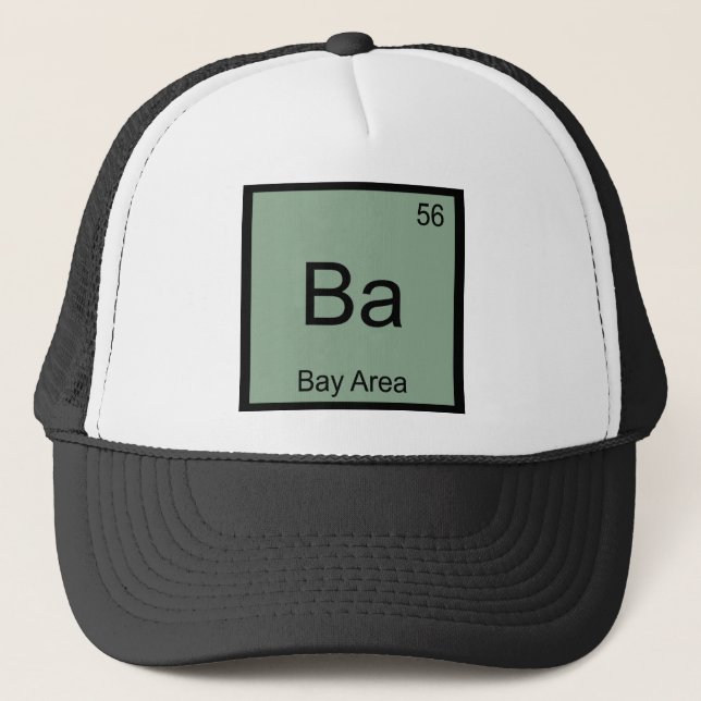 Ba - Bay Area Kemiskt Elementsymbol Rollig T-Shirt Keps (Framsida)