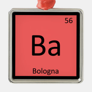 Ba - bologna Kött kemi Periodic Bord Julgransprydnad Metall