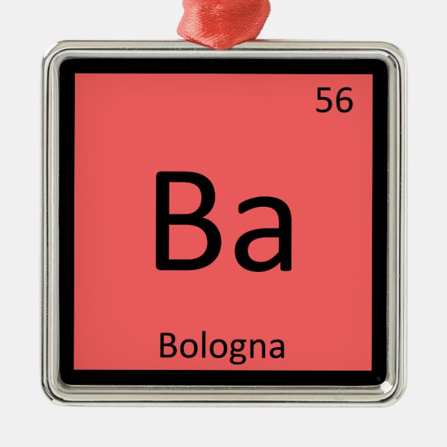 Ba - bologna Kött kemi Periodic Bord Julgransprydnad Metall (Framsidan)