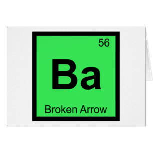 Ba - Broken Arrow Oklahoma Kemisymbol Hälsningskort