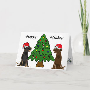 BA-Chocolate och Black Labrador-julkort Helgkort
