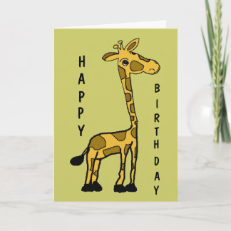 BA-Cute Funny Giraffe-födelsedagskort Kort
