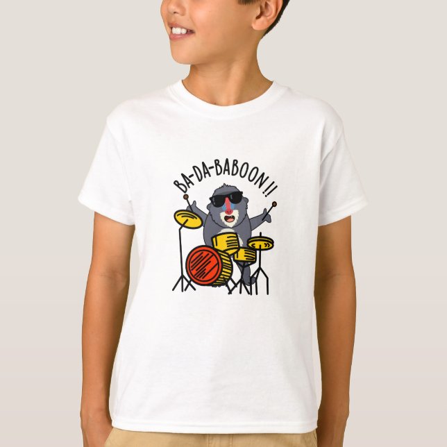 Ba-da-ba-boon Funny Baboon Pun T Shirt (Framsida)