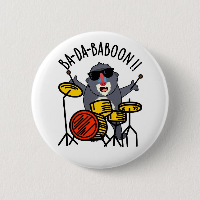 Ba-da-ba-boon Funny Monkey Baboon Pun Knapp (Framsida)