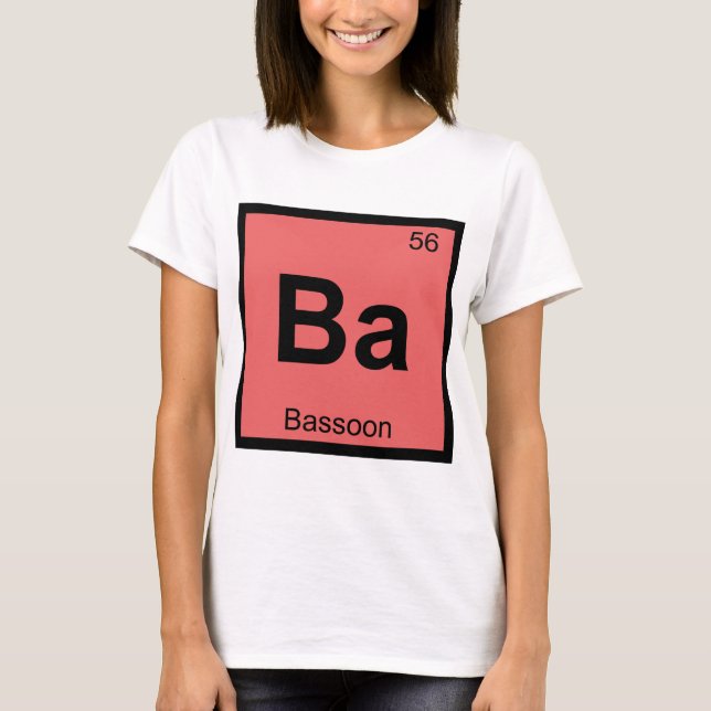 Ba - Fagottmusik Kemins Periodiska System Symbol T-shirt (Framsida)
