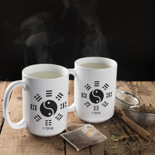 Ba Gua, 8 trigram, yin yang anpassade Mugg