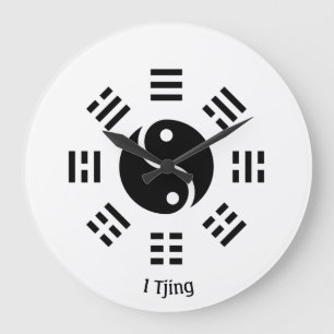 Ba Gua, 8 trigram, yin yang anpassade Stor Klocka
