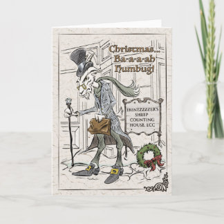 Baa-aa Humbug Punny Julafton-mappat Helgdag-kort Helgkort