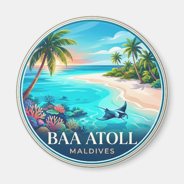 Baa Atoll Maldiverna Magnet (Framsidan)