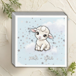 Baa-baa A Little Lamb Stars Baby Shower Pappersservett
