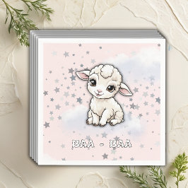 Baa-baa A Little Lamb Stars Baby Shower Pappersservett