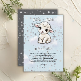 Baa-baa A Little Lamb Stars Baby Shower Tack Kort