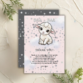 Baa-baa A Little Lamb Stars Baby Shower Tack Kort