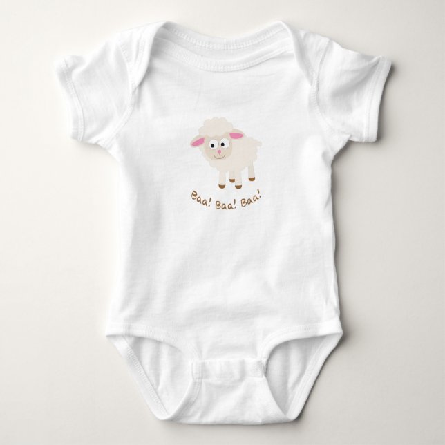Baa Baa Baa Cute Lamb T Shirt (Framsida)