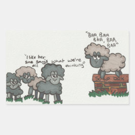 Baa, Baa, Baa Rektangulärt Klistermärke