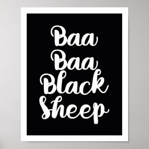 Baa Baa Black Sheep Färg Block Poster