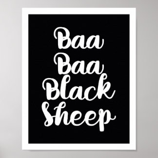 Baa Baa Black Sheep Färg Block Poster