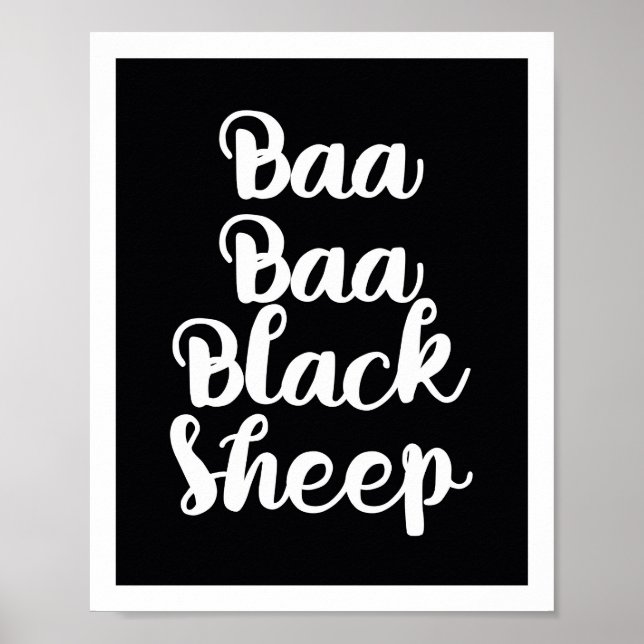 Baa Baa Black Sheep Färg Block Poster (Framsidan)