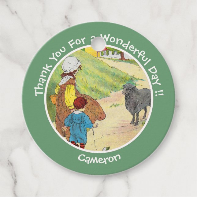 Baa, Baa, Black Sheep Födelsedagsfest Collection Gåvor Etiketter (Framsida)