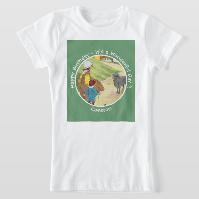 Baa, Baa, Black Sheep Födelsedagsfest Collection T Shirt (Laydown)