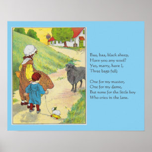 Baa, Baa, Black Sheep, Mor Goose Nursery Rhyme Poster