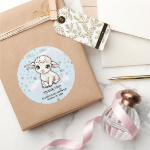 Baa-baa Ett Litet Lamm Stjärnor Baby Shower Runt Klistermärke