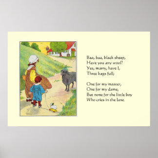 Baa, baa, svarta får, har du någon ull? poster