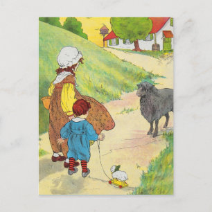 Baa, baa, svarta får, har du någon ull? vykort