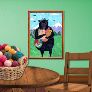 Baa Baa Svarta Fåret Folk Art Poster