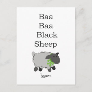 Baa Baa Svarta Fåret Vykort