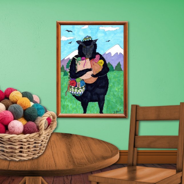 Baa Black Sheep Folk Art Poster (Skapare uppladdad)