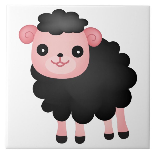 Baa Black Sheep Kakelplatta (Framsidan)