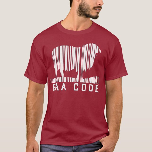 Baa Code Barcode Sheep Lamb Farm Farmer T Shirt (Framsida)