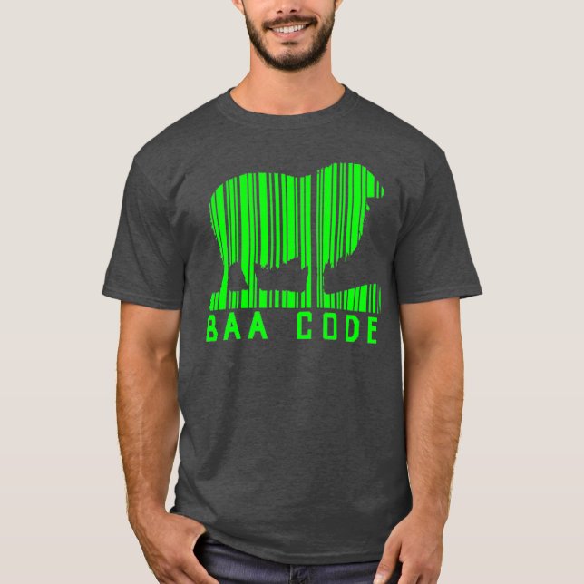 Baa Code Barcode Sheep Lamb Farm Farmer T Shirt (Framsida)