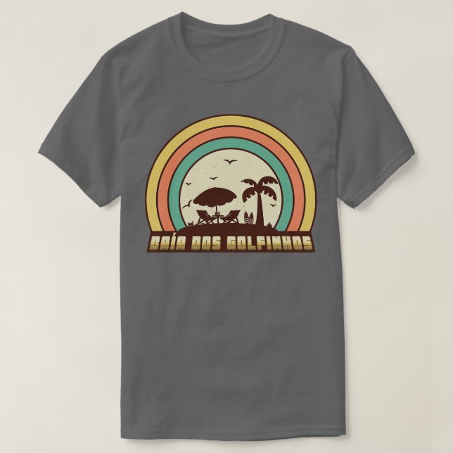 Baa delfiner Retro solnedgångsstil T Shirt (Design framsida)